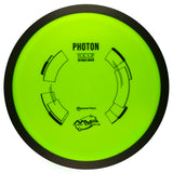 Green "photon" disc golf disc with black text and branding on a white background