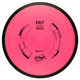 Pink Volt disc golf driver with MVP Disc Sports branding on a white background