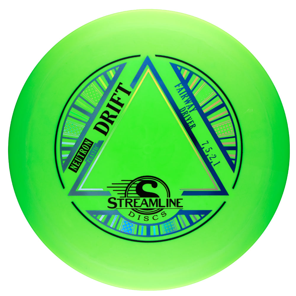Green disc with 'Drift' and 'Streamline Discs' branding on a white background