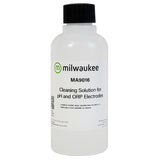 bottle with black cap on a white background with a label and "Milwaukee" branding