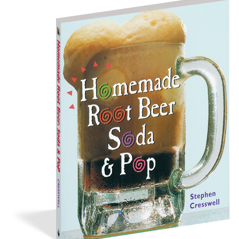 Book cover of 'Homemade Root Beer Soda & Pop' with a mug of root beer on a white background