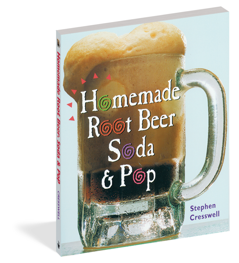 Book cover of 'Homemade Root Beer Soda & Pop' with a mug of root beer on a white background