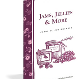 Book titled 'Jams, Jellies & More' by Carol W. Costenbader on a white background