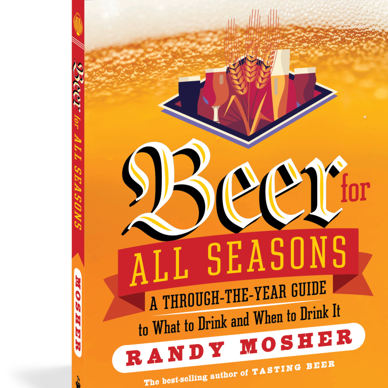 Book titled 'Beer for All Seasons' by Randy Mosher on a white background