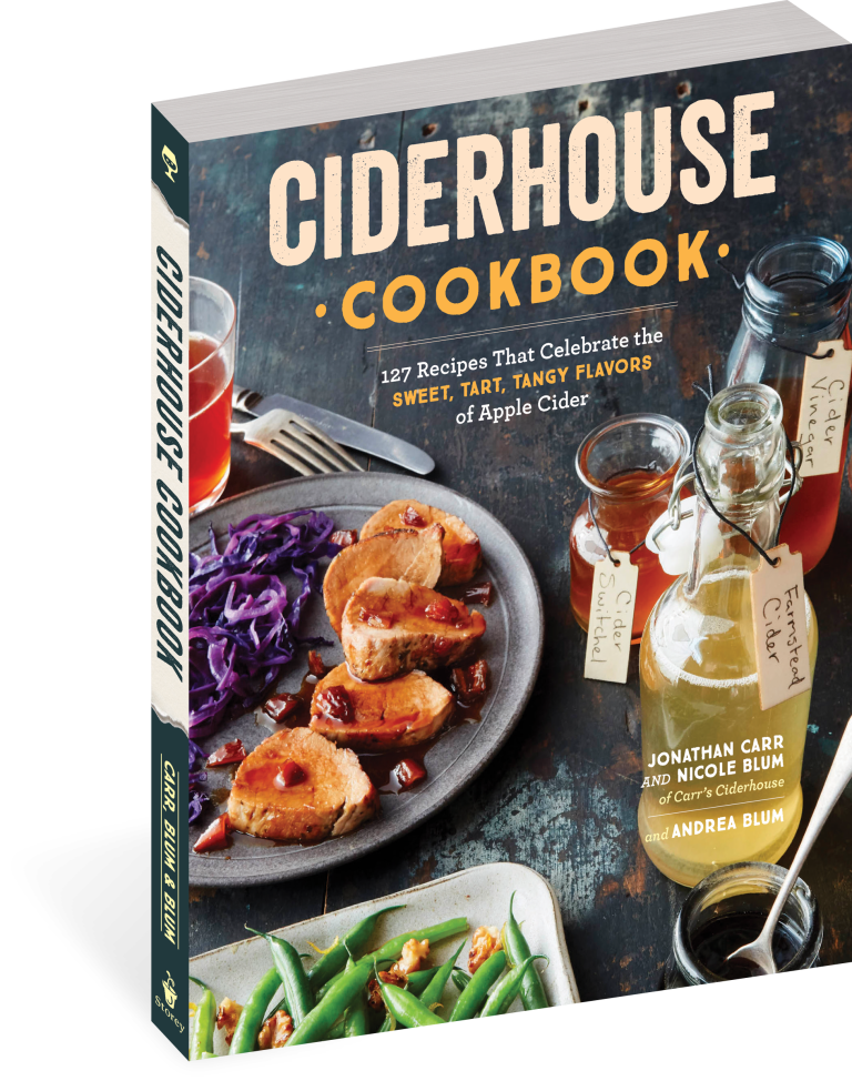 Cider House cookbook with roasted vegetables and meat on a white background