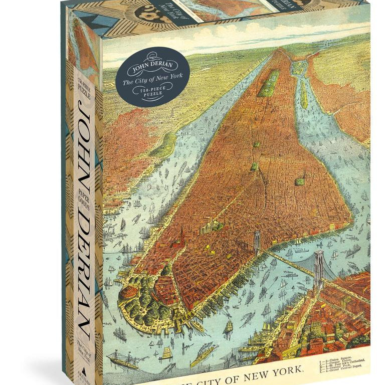 Puzzle box with vintage map design of New York City