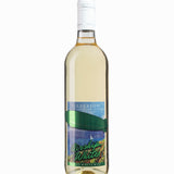 Bottle of Fulkerson airshipWhite Wine on a white background