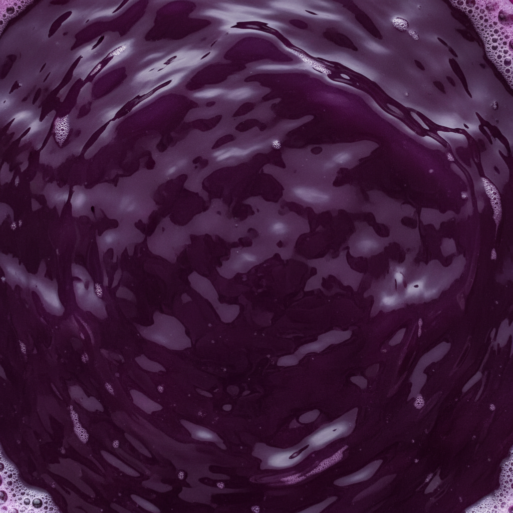 Close-up of dark purple liquid with swirling patterns