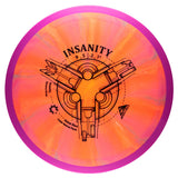 Disc with 'Insanity' branding and design on a white background