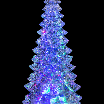 Colorful Christmas tree-shaped light on a black background