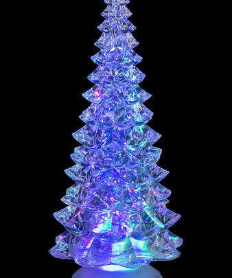 Colorful Christmas tree-shaped light on a black background