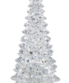 Clear ceramic Christmas tree on a white background