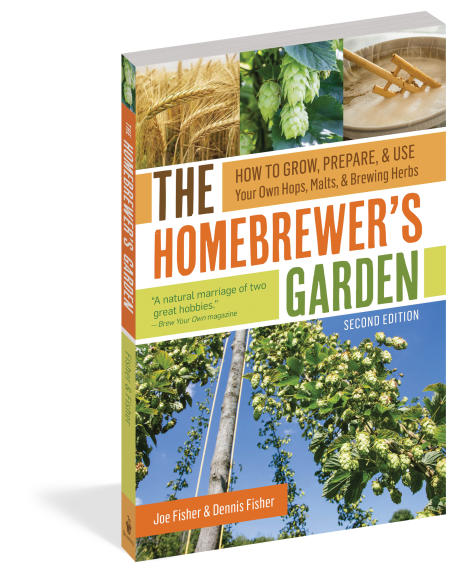 Book titled 'The Homebrewer's Garden' on a white background