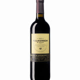 Wine bottle with Fulkerson Winery and farm Lemberger wine label on a white background