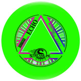 Green disc with a triangle design and 'Streamline Discs' branding on a white background