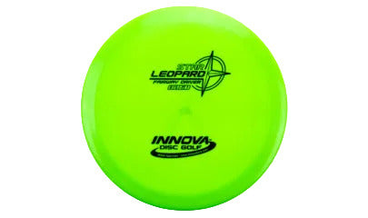 Green disc golf disc with 'Innova' branding on a transparent background
