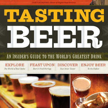 Book cover of 'Tasting Beer' with images of beer glasses and a person.