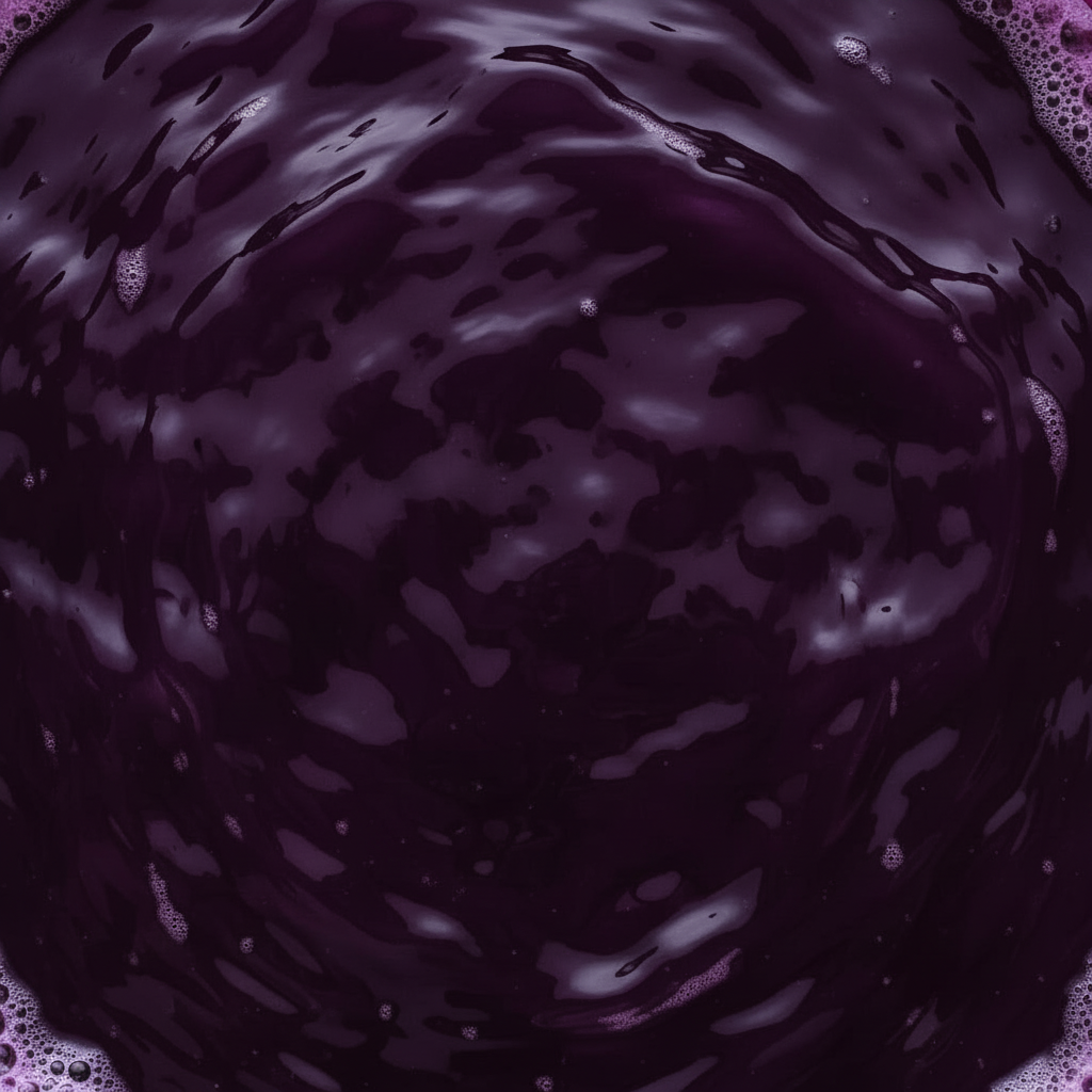 Close-up of dark purple liquid with a swirling pattern