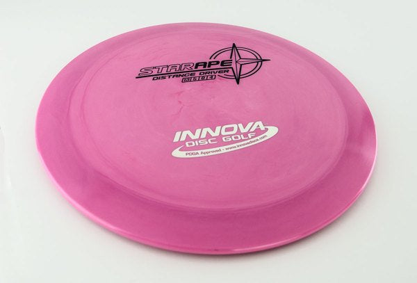 Pink disc golf disc with 'Innova Disc Golf' and 'Star Ape' branding on a white background