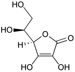 Chemical structure diagram of a sugar molecule with hydroxyl groups