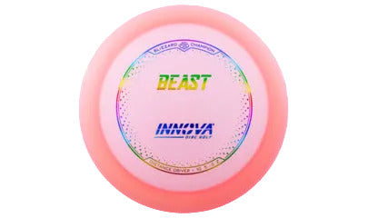 Pink disc with 'Beast' and 'Innova' branding on a transparent background