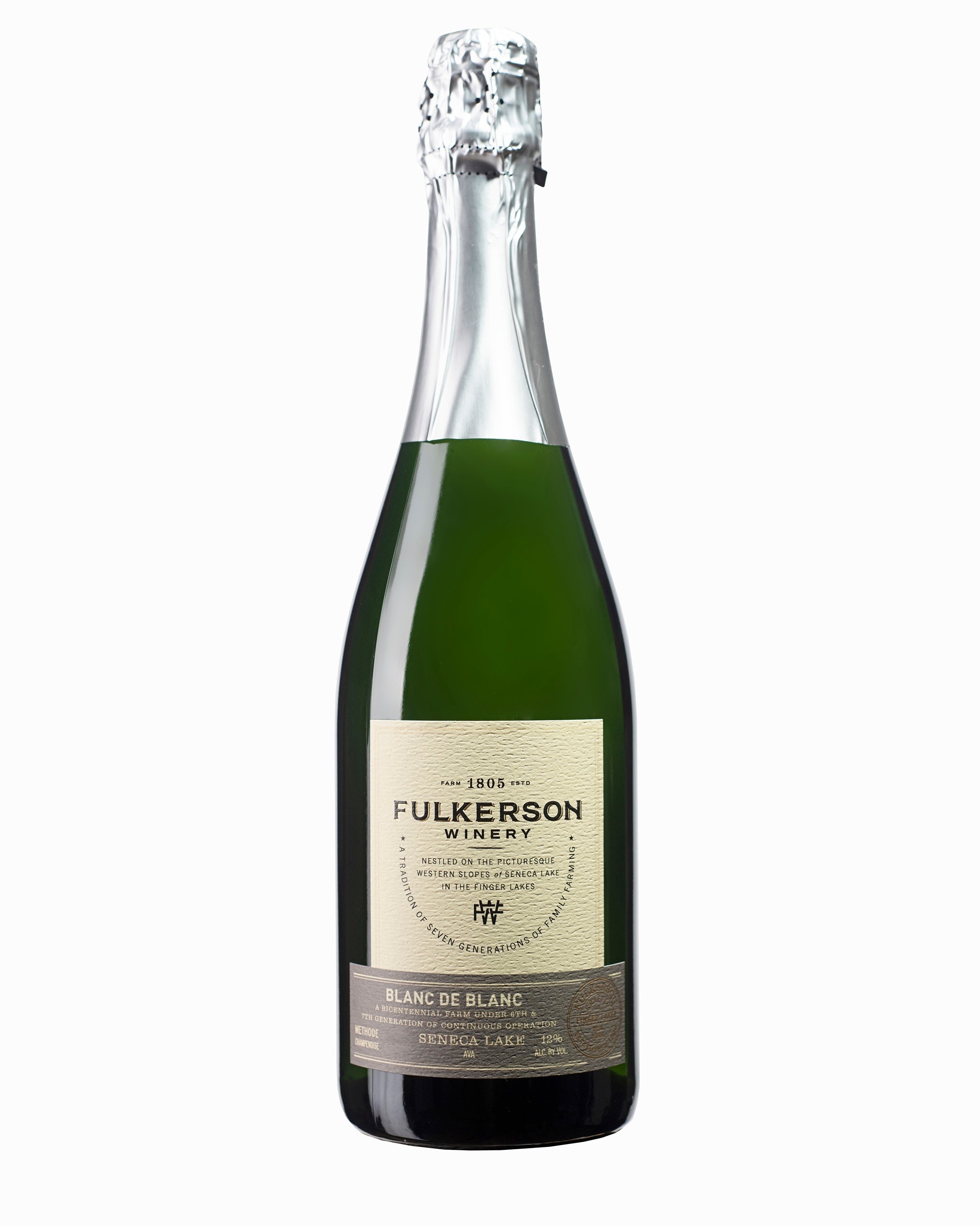 Bottle of Fulkerson Wines on a white background