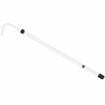 Curved siphon tubing and racking cane on a white background