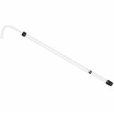 Curved siphon tubing and racking cane on a white background