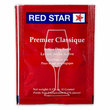 Red Star Premier Classique wine yeast package on a white background