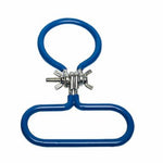 Blue wire cowboy handle on a white background