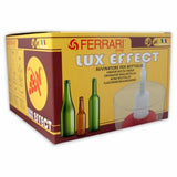 Ferrari Lux Effect bottle cleaner packaging with images of bottles and a nozzle.