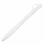 White plastic tool with a handle on a white background