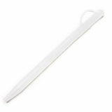 White plastic tool with a handle on a white background