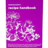 Book cover of 'Winemaker's Recipe Handbook' with purple background and white illustrations.