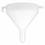 White plastic funnel on a white background