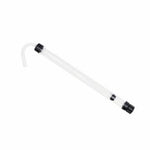 Clear siphoning cane on a white background