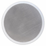 Round plastic screen for a funnel on a white background
