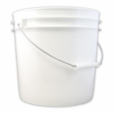 White plastic bucket on a white background
