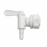 White plastic valve on a white background