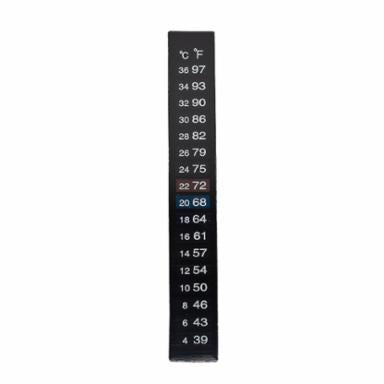Thermometer stick with temperature markings on a white background