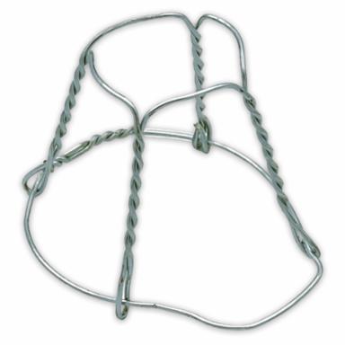 Metal wire hood with twisted wire on a white background