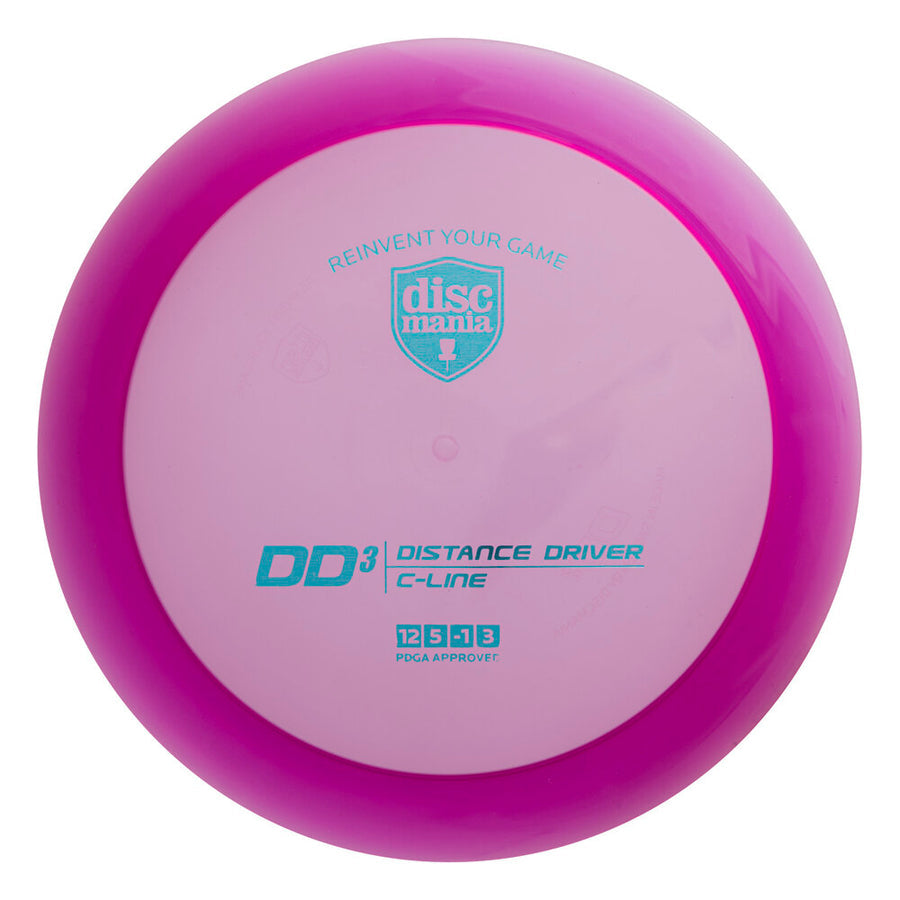 Pink disc with 'Discmania' branding and text on a white background