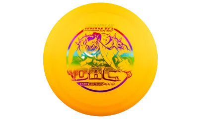 Yellow disc with a colorful logo on a transparent background