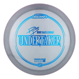 Discraft Undertaker disc golf disc with blue text on a white background