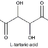 chemical structure of tartaric acid on white background