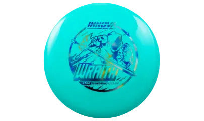 Turquoise disc with branding on a transparent background
