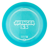 Blue Discraft Avenger SS disc golf disc on a white background