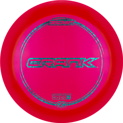 Red disc with 'Crank' branding on a white background
